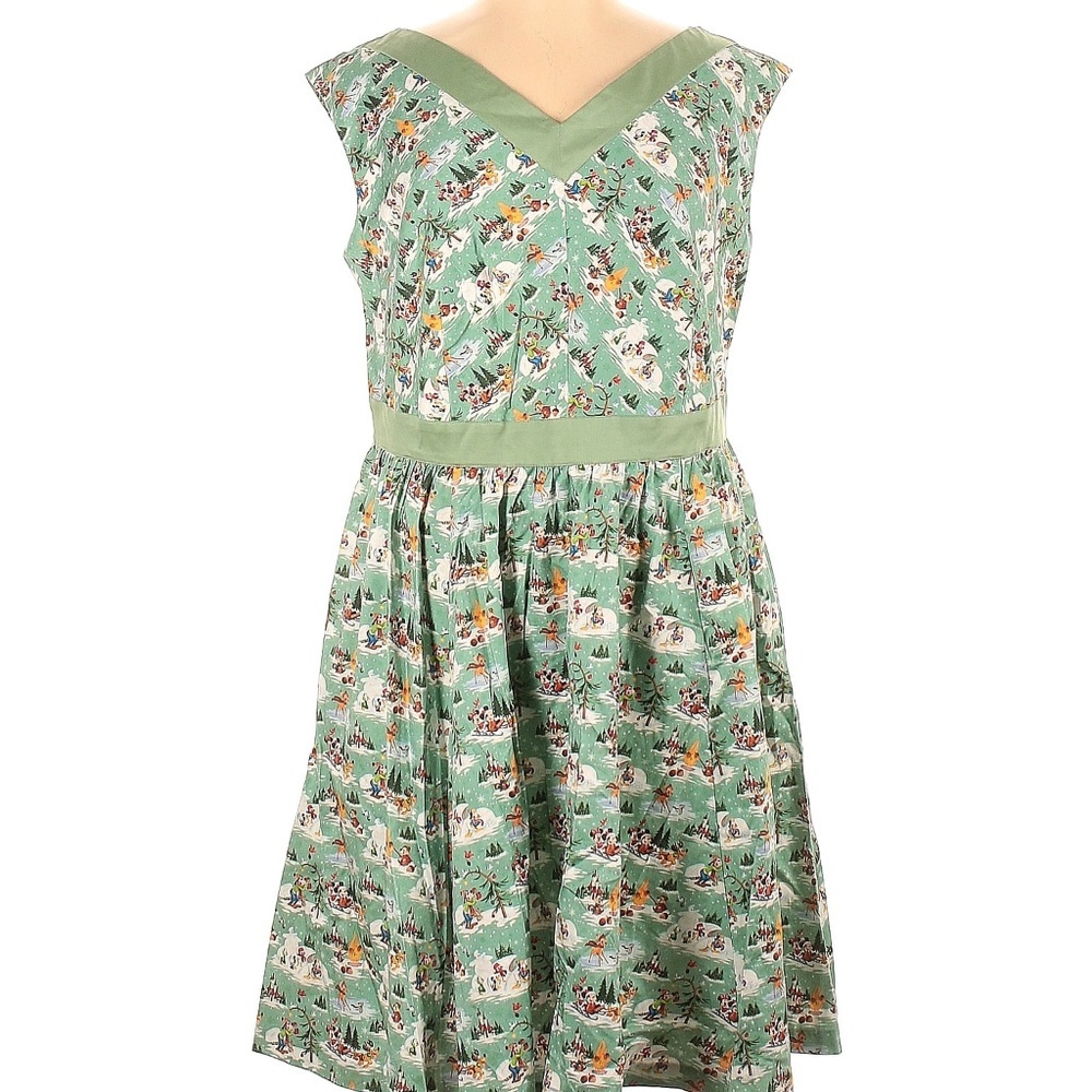 NWT Disney Parks Dress Shop Green Christmas Winter Woodland Holiday Dress